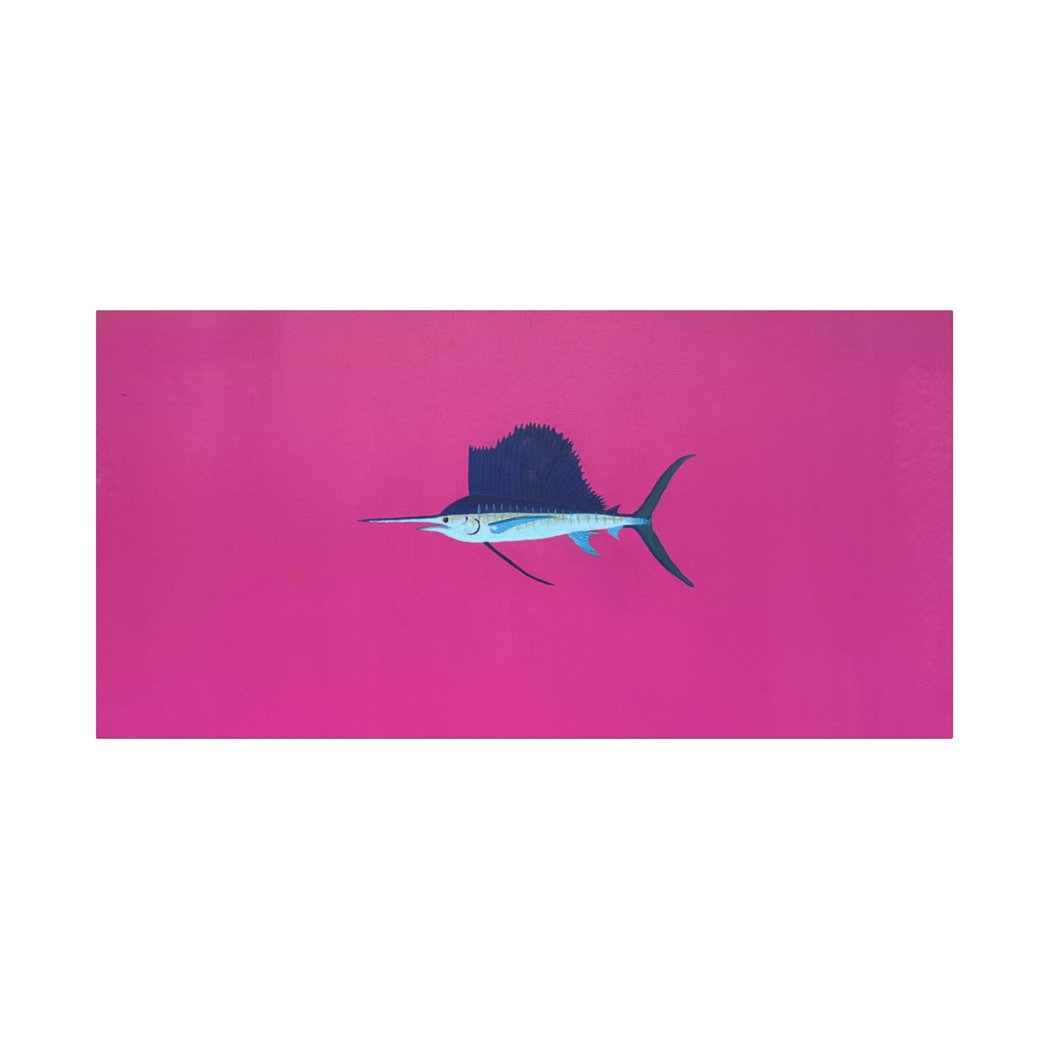 Pinky Sailfish — Pink Minimalist Acrylic Sailfish Canvas
