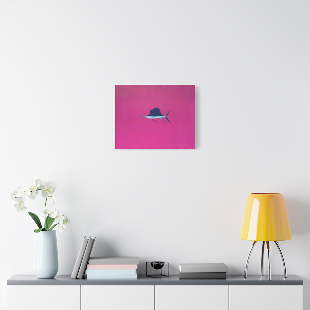 Pinky Sailfish — Pink Minimalist Acrylic Sailfish Canvas