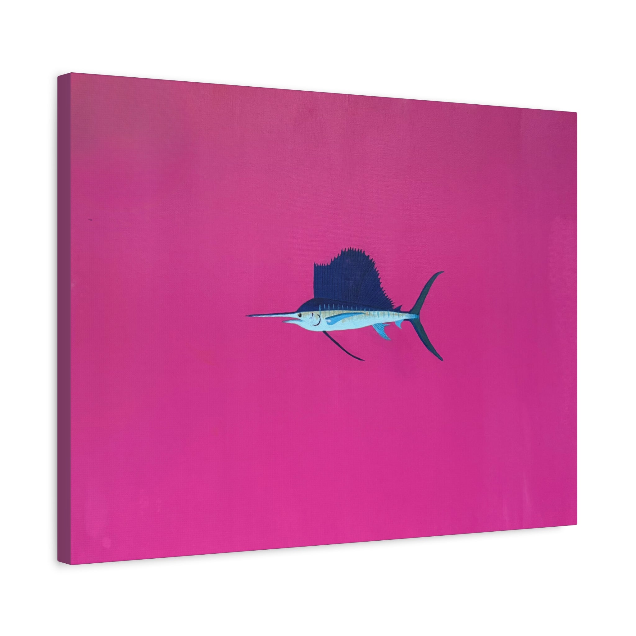 Pinky Sailfish — Pink Minimalist Acrylic Sailfish Canvas