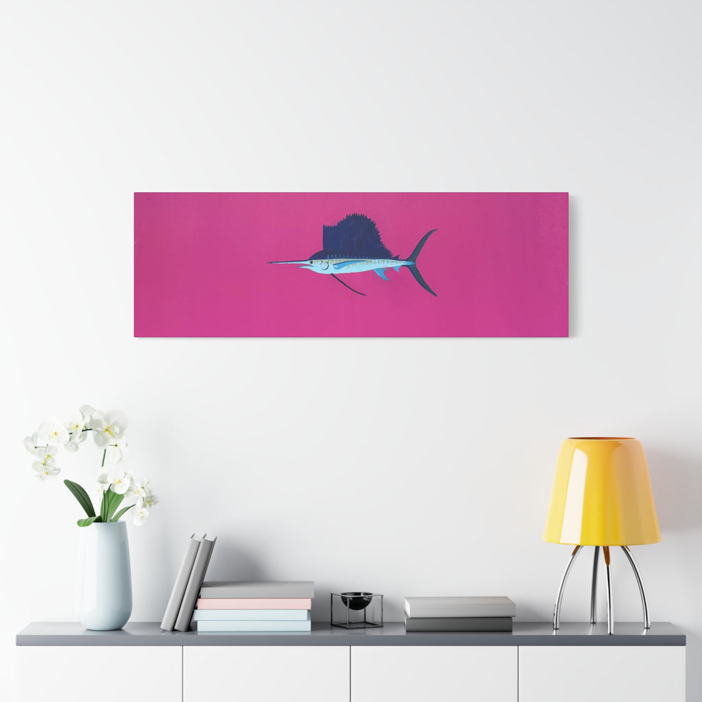 Pinky Sailfish — Pink Minimalist Acrylic Sailfish Canvas