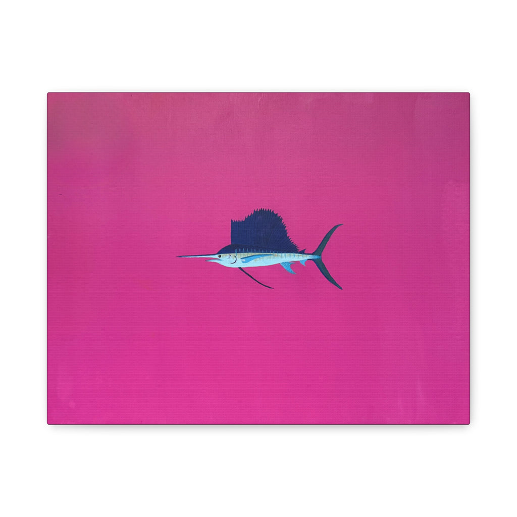 Pinky Sailfish — Pink Minimalist Acrylic Sailfish Canvas