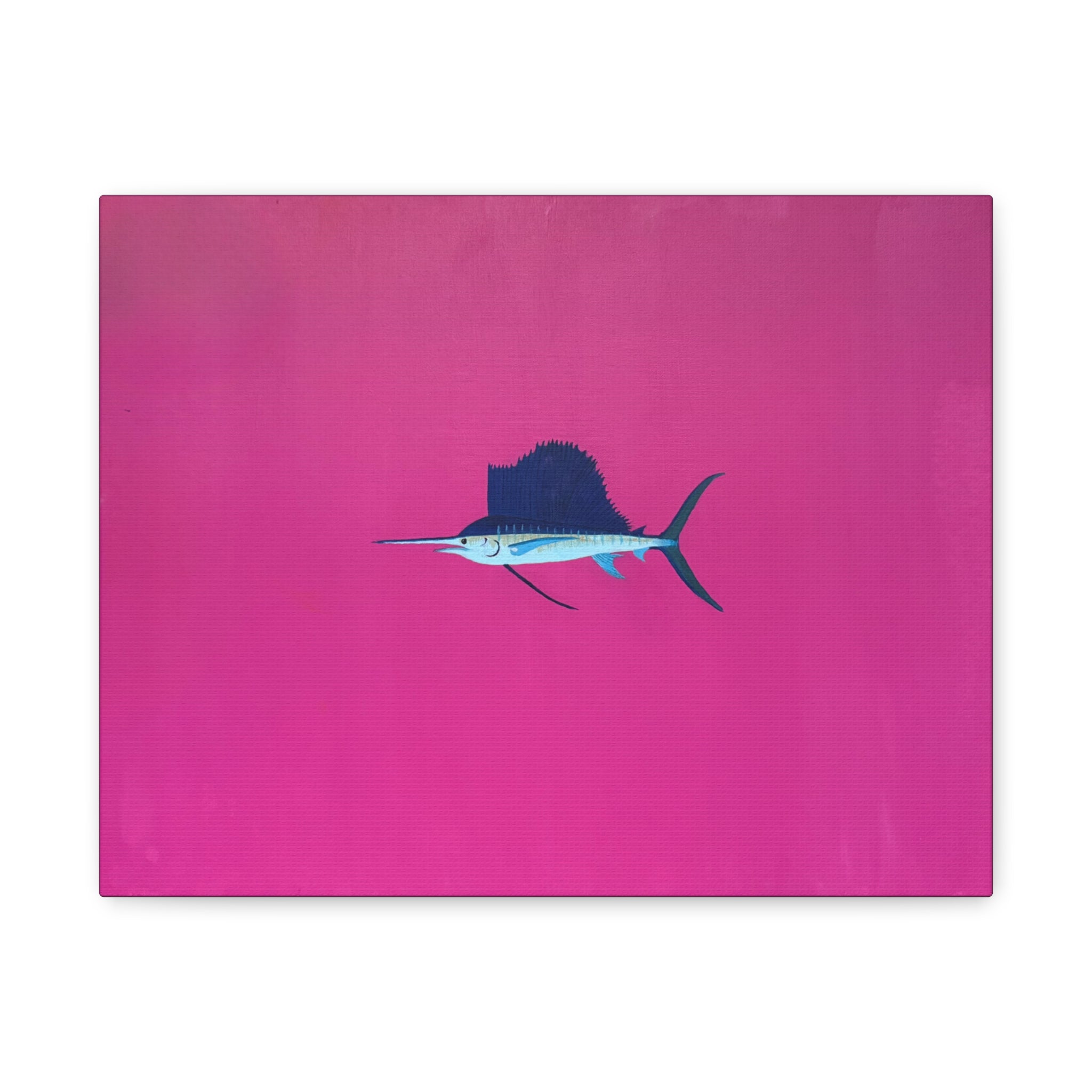 Pinky Sailfish — Pink Minimalist Acrylic Sailfish Canvas