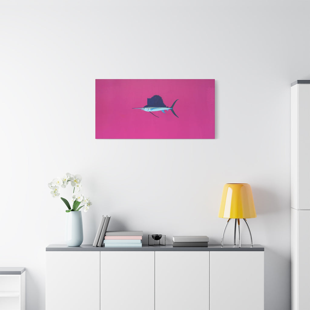 Pinky Sailfish — Pink Minimalist Acrylic Sailfish Canvas