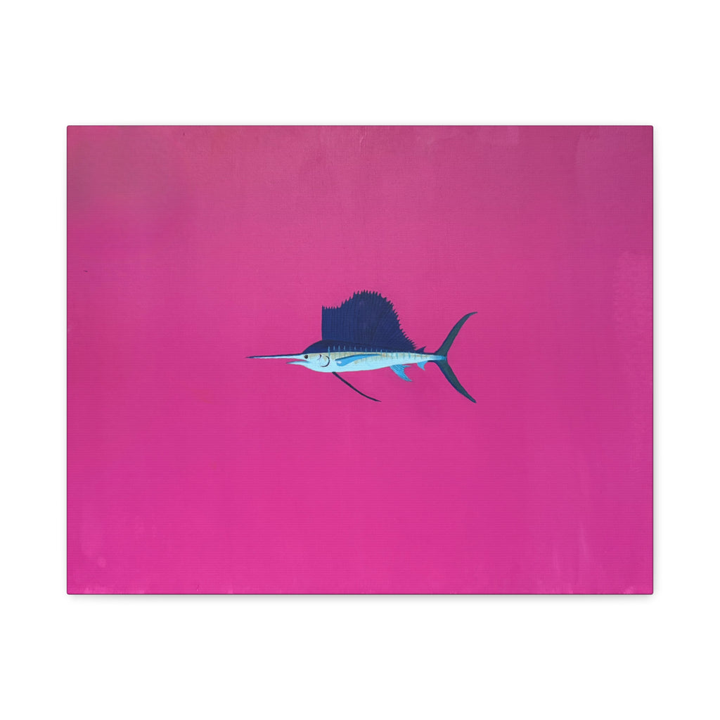 Pinky Sailfish — Pink Minimalist Acrylic Sailfish Canvas