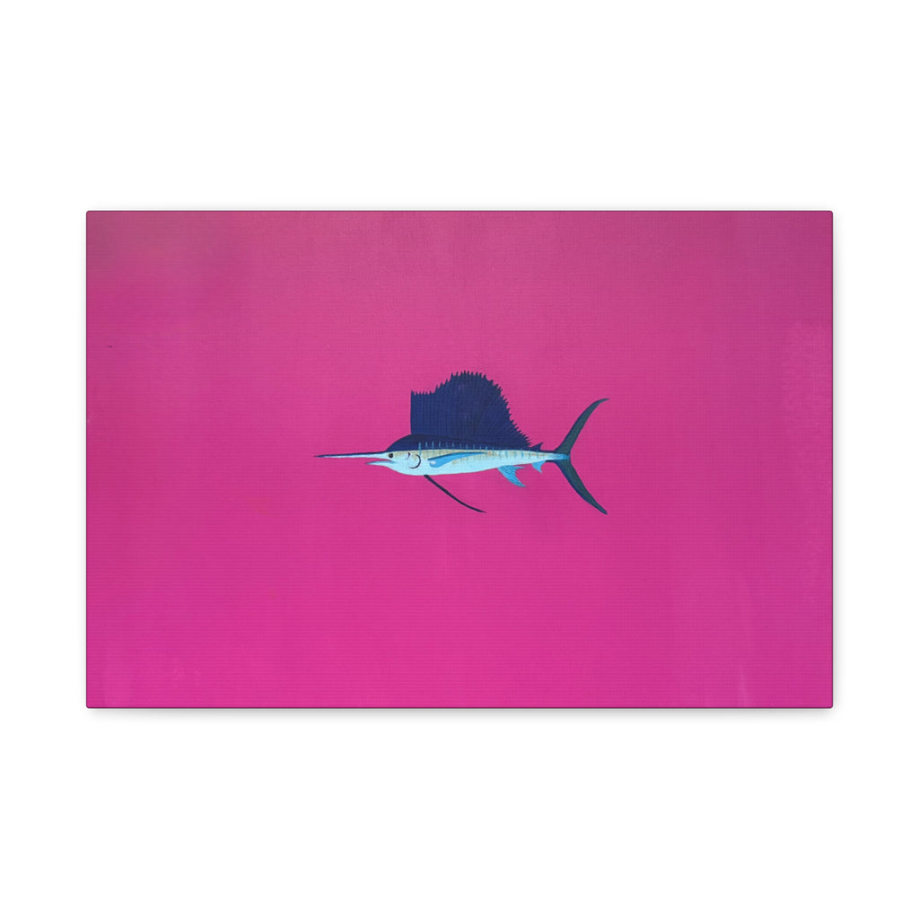 Pinky Sailfish — Pink Minimalist Acrylic Sailfish Canvas
