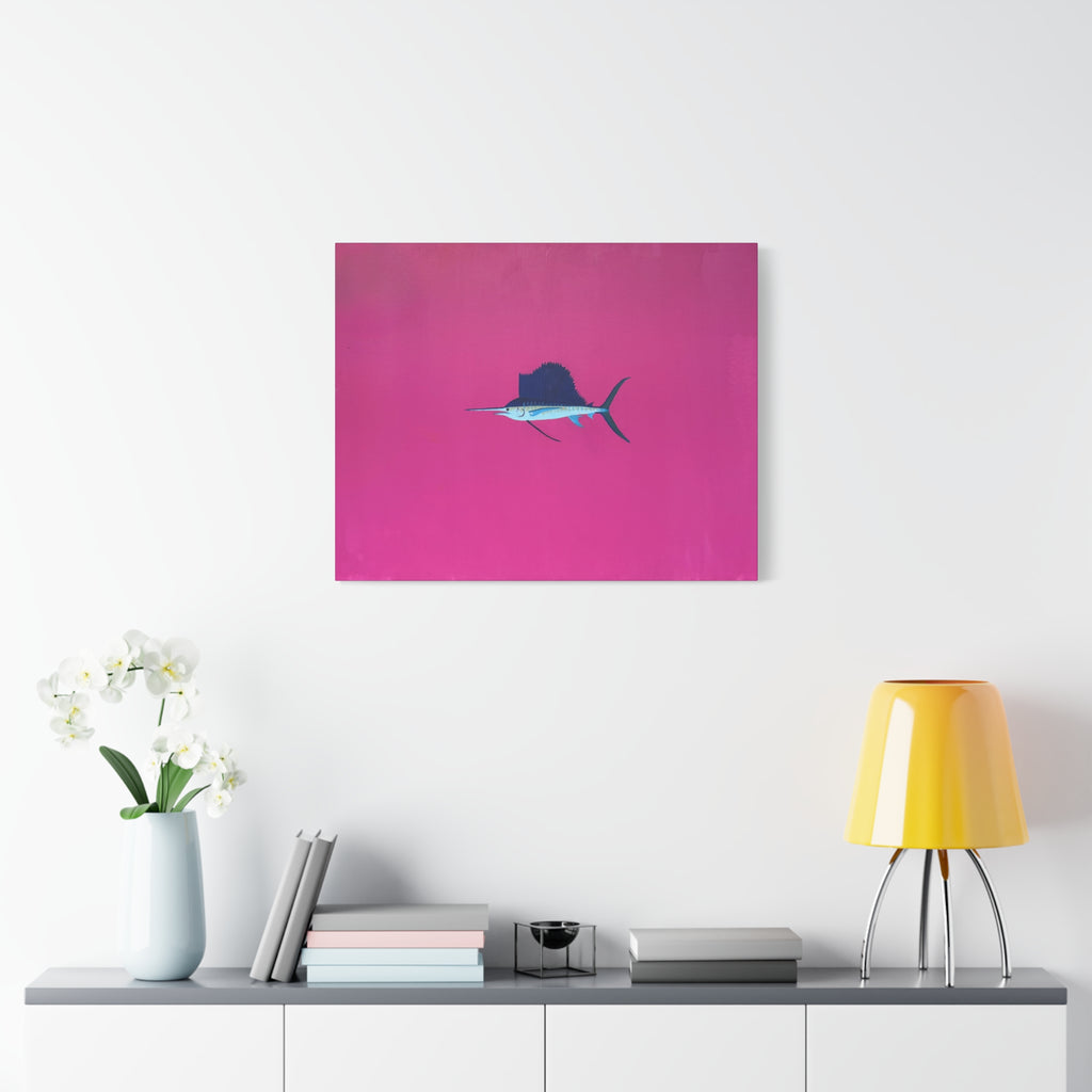 Pinky Sailfish — Pink Minimalist Acrylic Sailfish Canvas