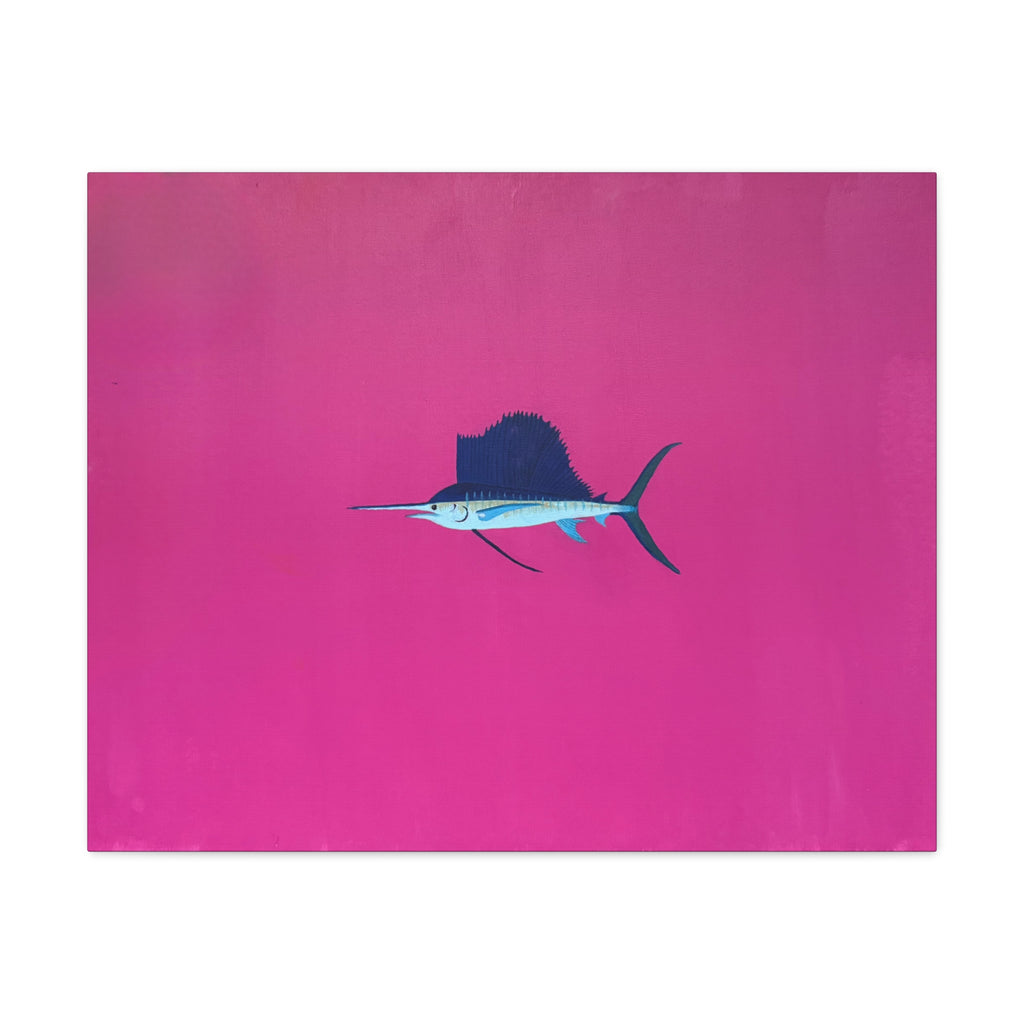 Pinky Sailfish — Pink Minimalist Acrylic Sailfish Canvas