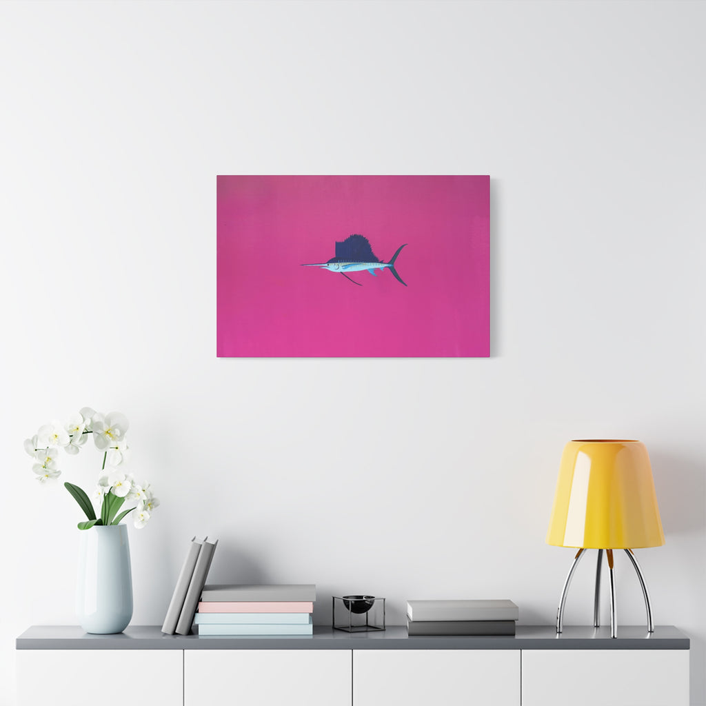 Pinky Sailfish — Pink Minimalist Acrylic Sailfish Canvas