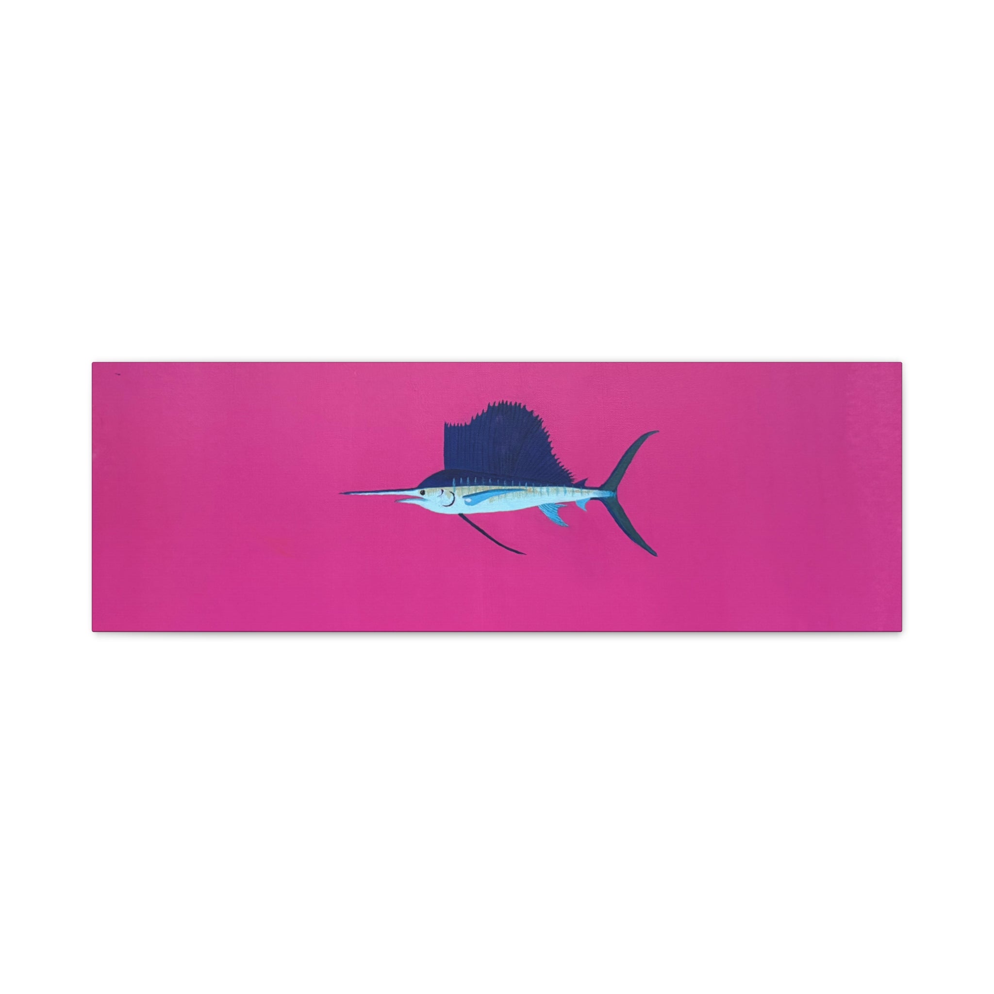 Pinky Sailfish — Pink Minimalist Acrylic Sailfish Canvas