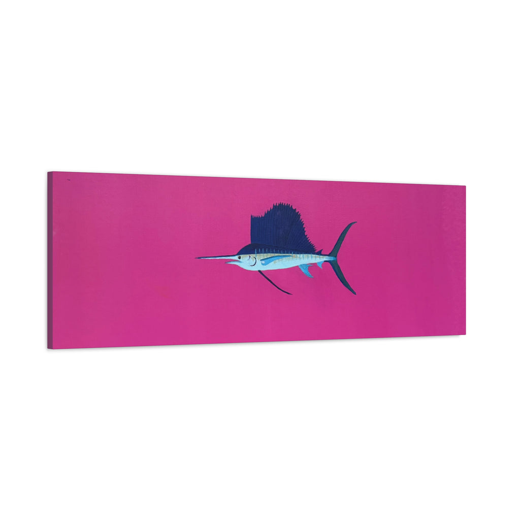 Pinky Sailfish — Pink Minimalist Acrylic Sailfish Canvas