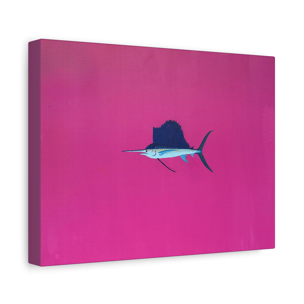 Pinky Sailfish — Pink Minimalist Acrylic Sailfish Canvas
