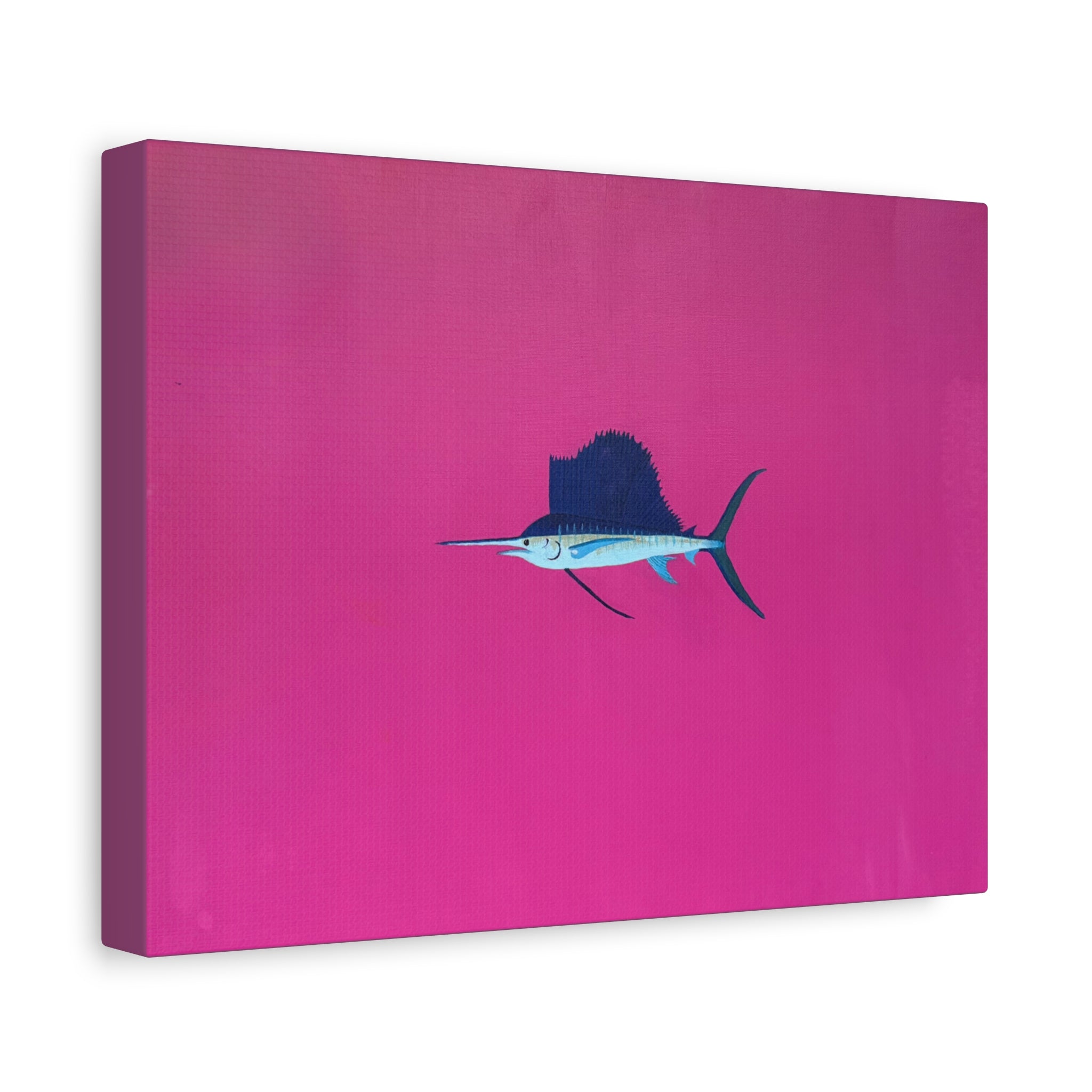 Pinky Sailfish — Pink Minimalist Acrylic Sailfish Canvas