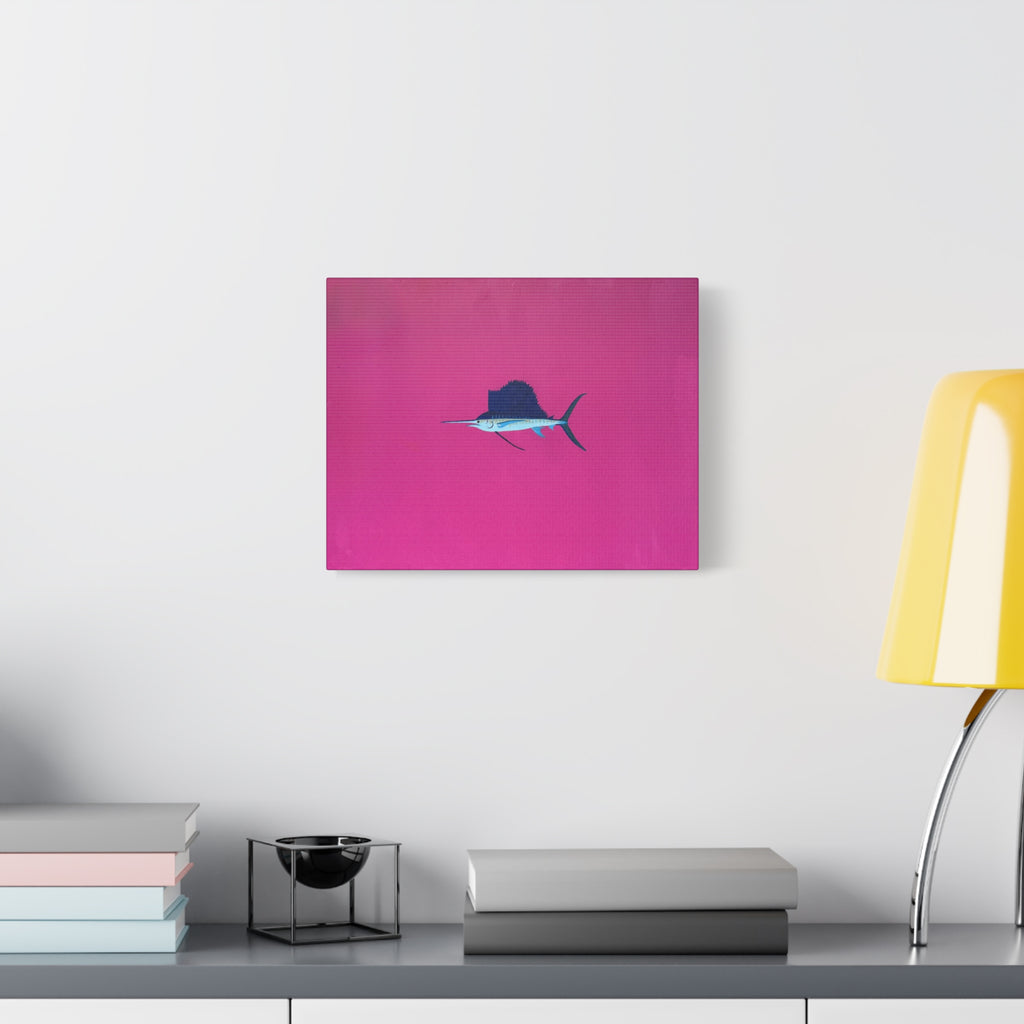 Pinky Sailfish — Pink Minimalist Acrylic Sailfish Canvas