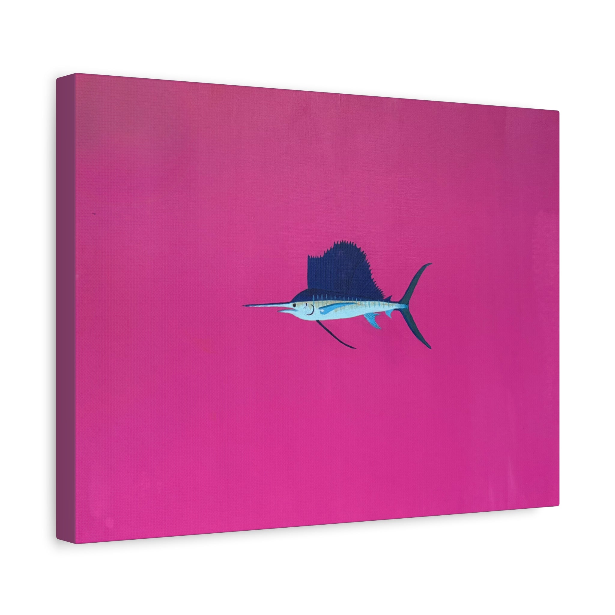 Pinky Sailfish — Pink Minimalist Acrylic Sailfish Canvas