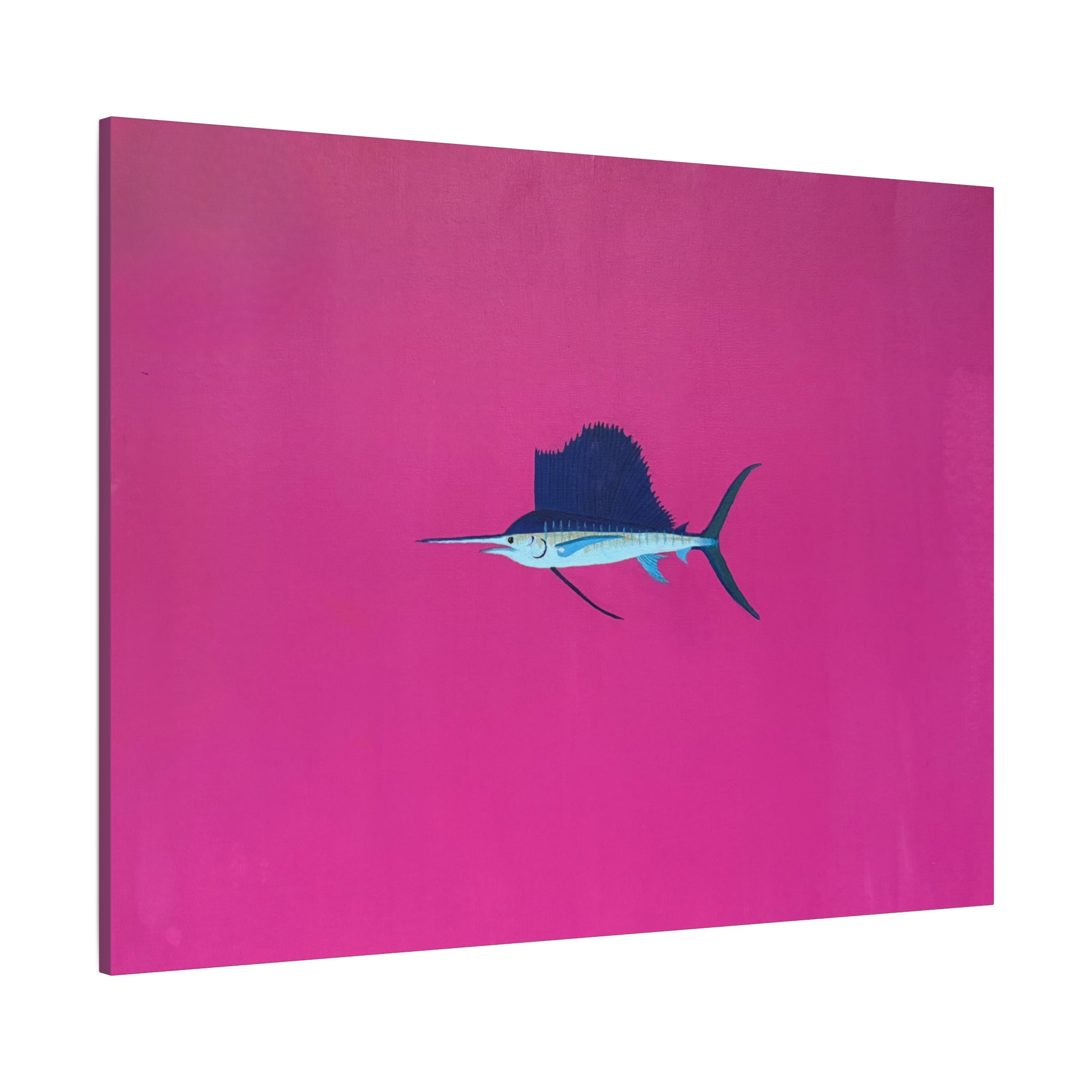Pinky Sailfish — Pink Minimalist Acrylic Sailfish Canvas