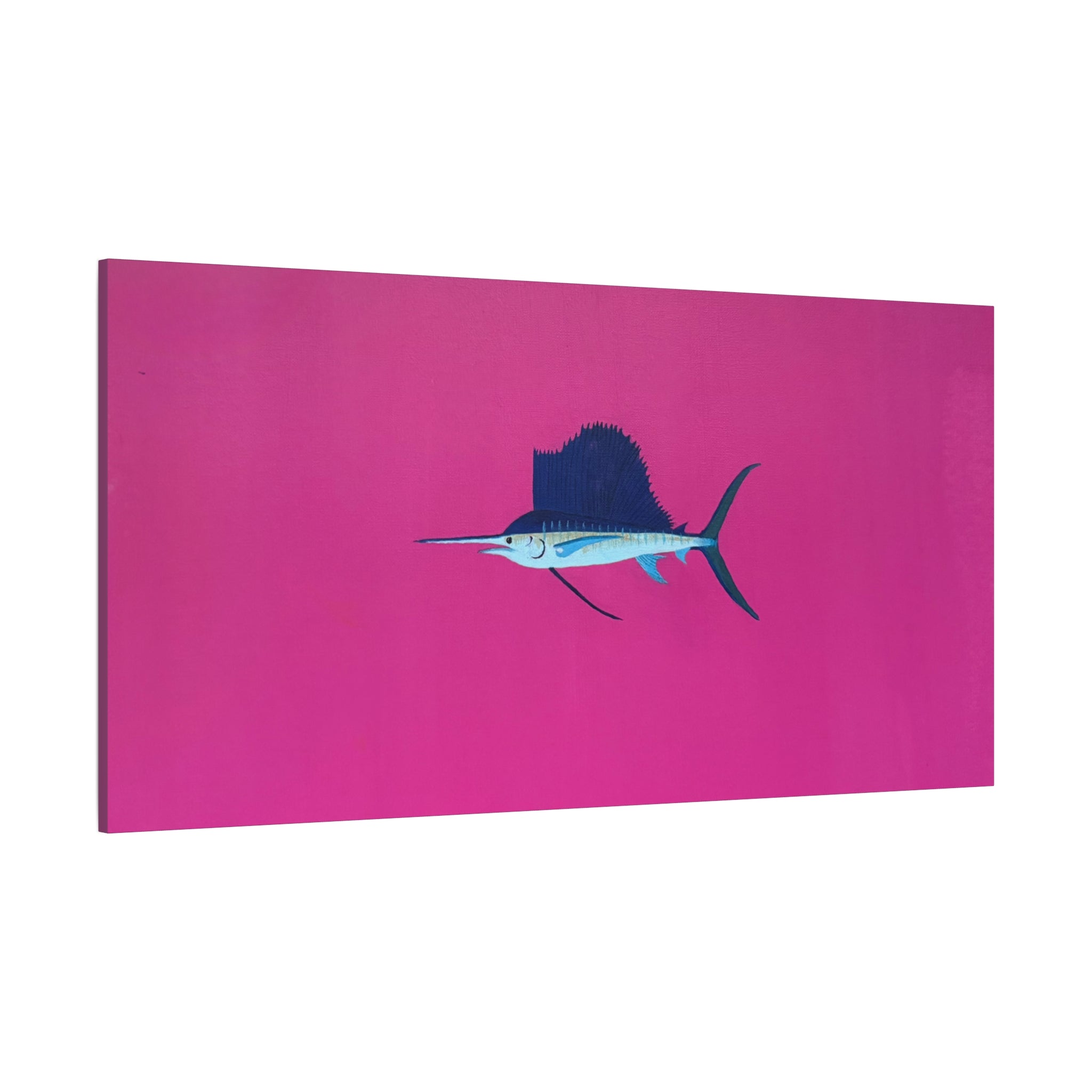 Pinky Sailfish — Pink Minimalist Acrylic Sailfish Canvas