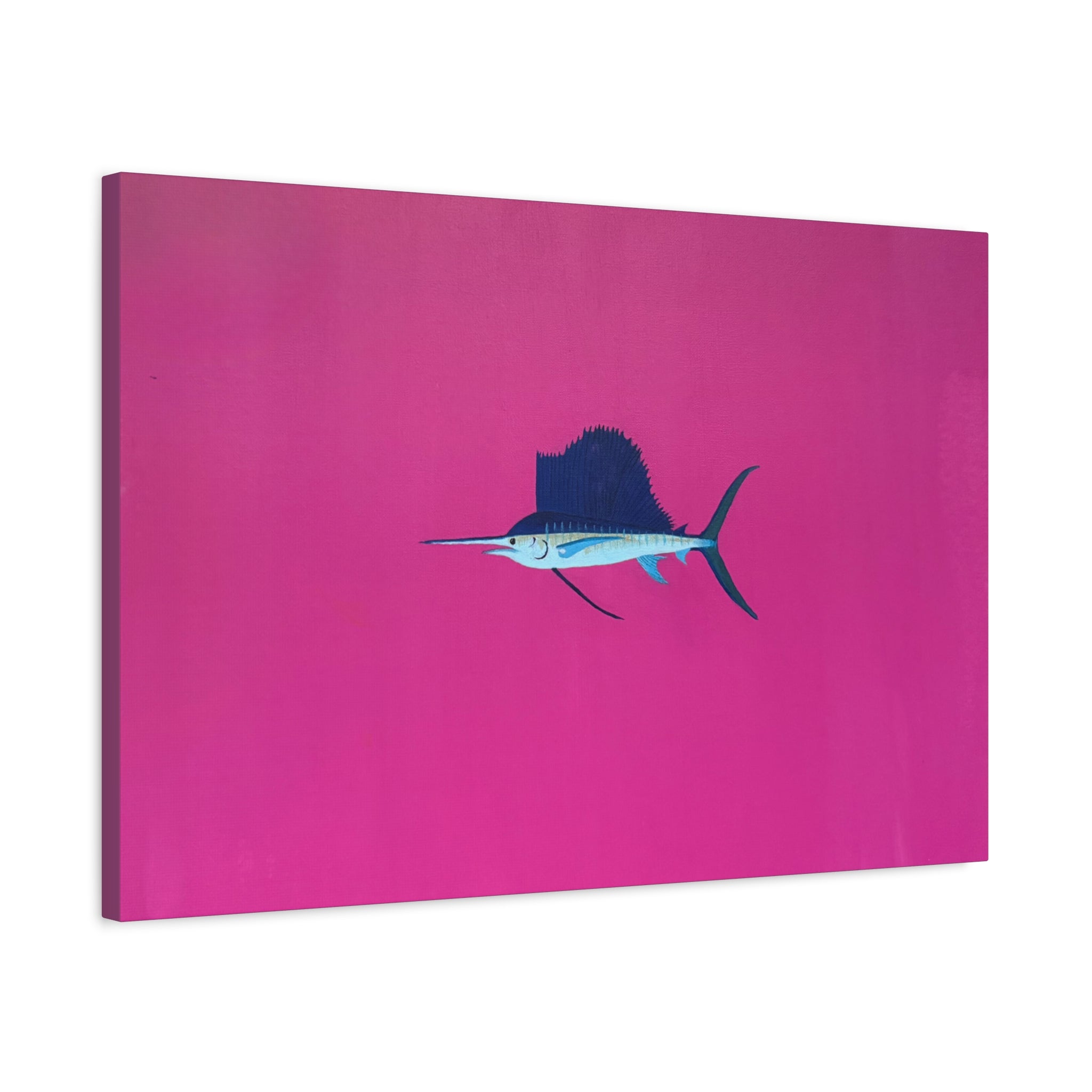 Pinky Sailfish — Pink Minimalist Acrylic Sailfish Canvas
