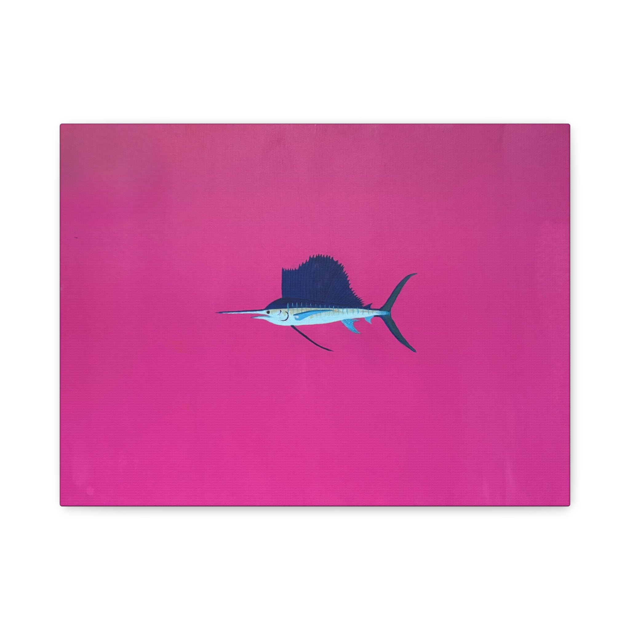 Pinky Sailfish — Pink Minimalist Acrylic Sailfish Canvas