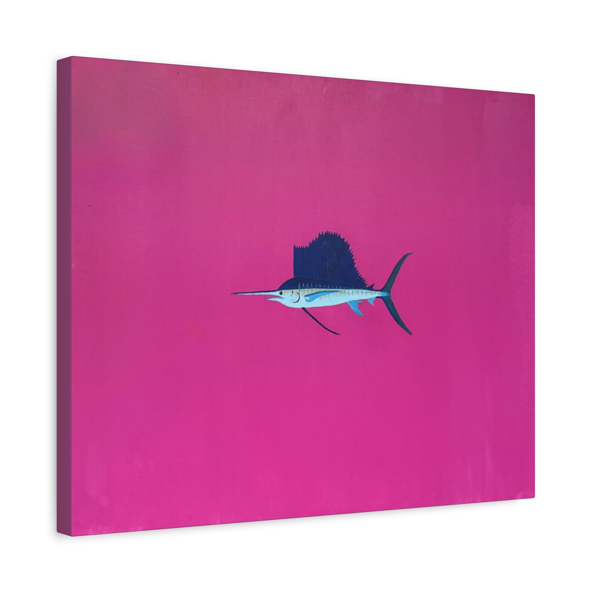 Pinky Sailfish — Pink Minimalist Acrylic Sailfish Canvas