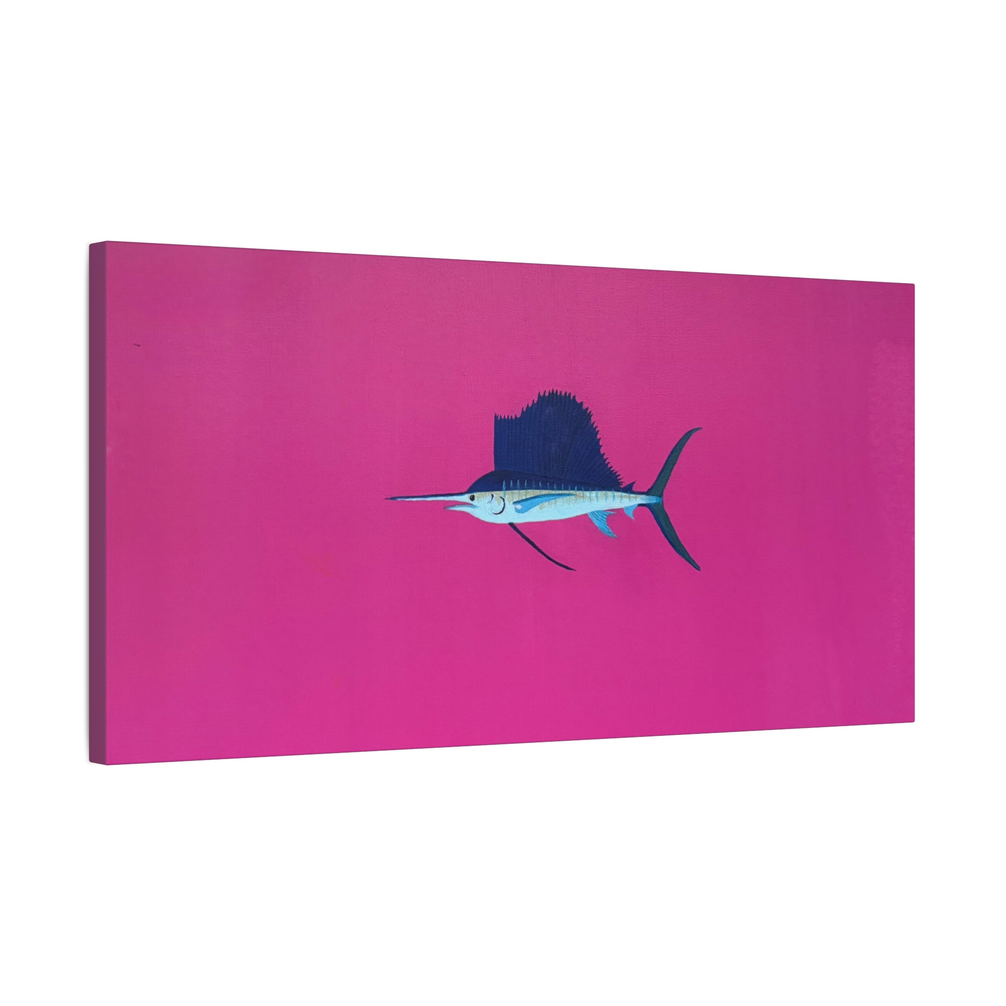 Pinky Sailfish — Pink Minimalist Acrylic Sailfish Canvas
