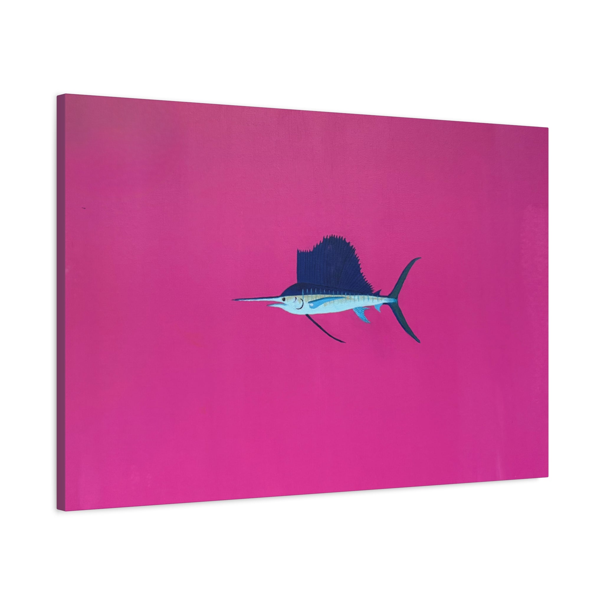 Pinky Sailfish — Pink Minimalist Acrylic Sailfish Canvas