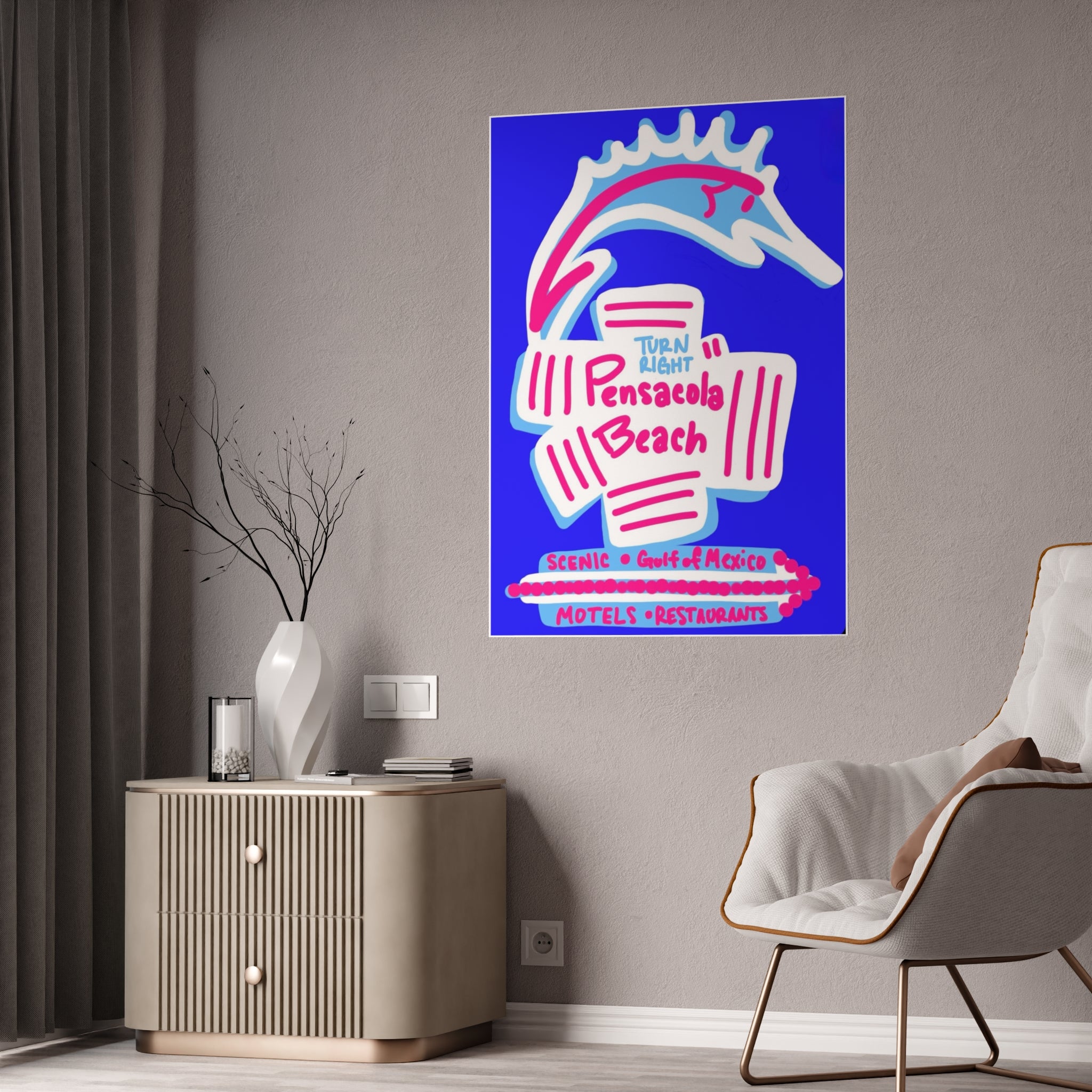 Turn Right – Glossy Vintage Art Print
