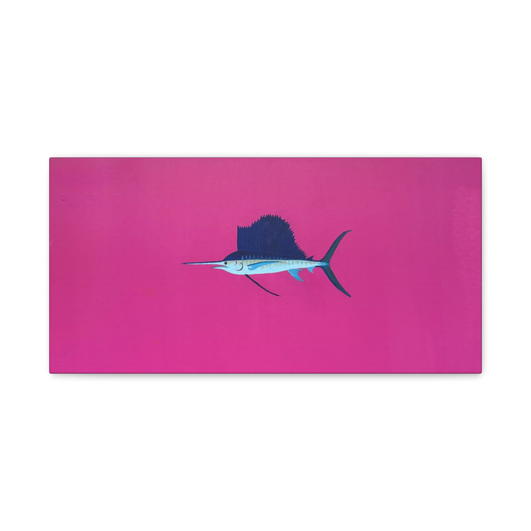 Pinky Sailfish — Pink Minimalist Acrylic Sailfish Canvas