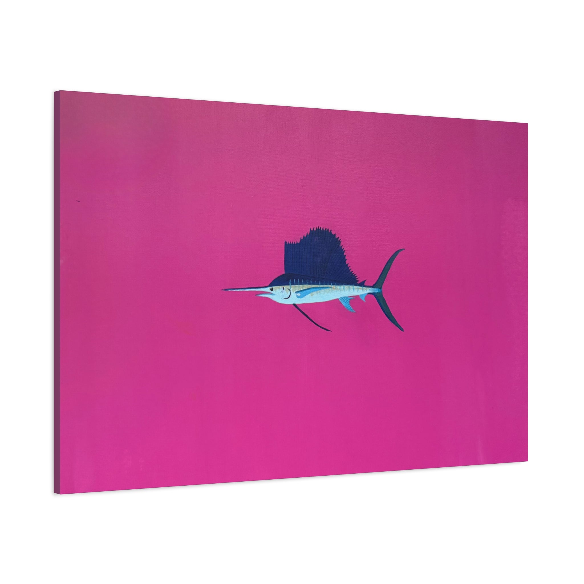 Pinky Sailfish — Pink Minimalist Acrylic Sailfish Canvas