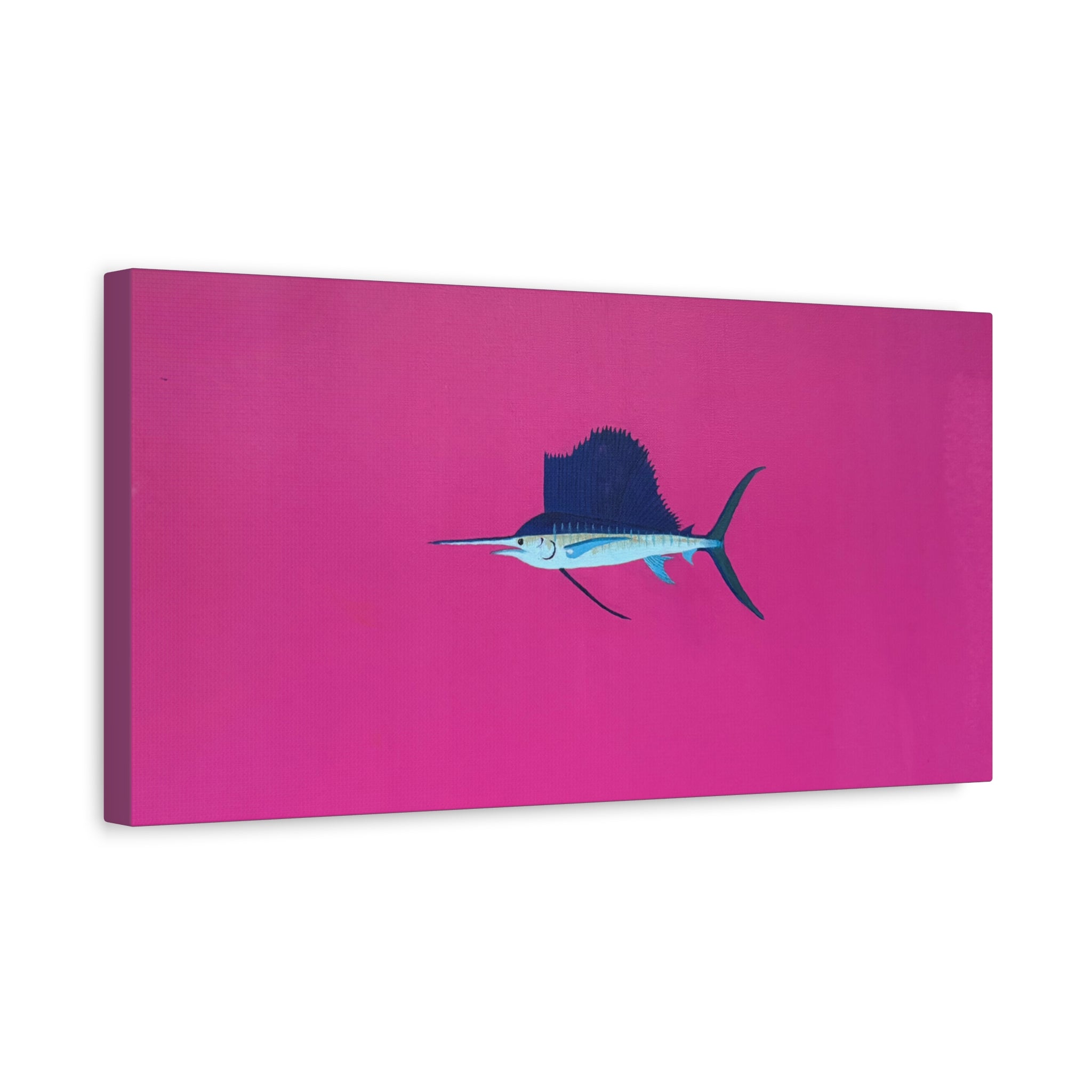 Pinky Sailfish — Pink Minimalist Acrylic Sailfish Canvas