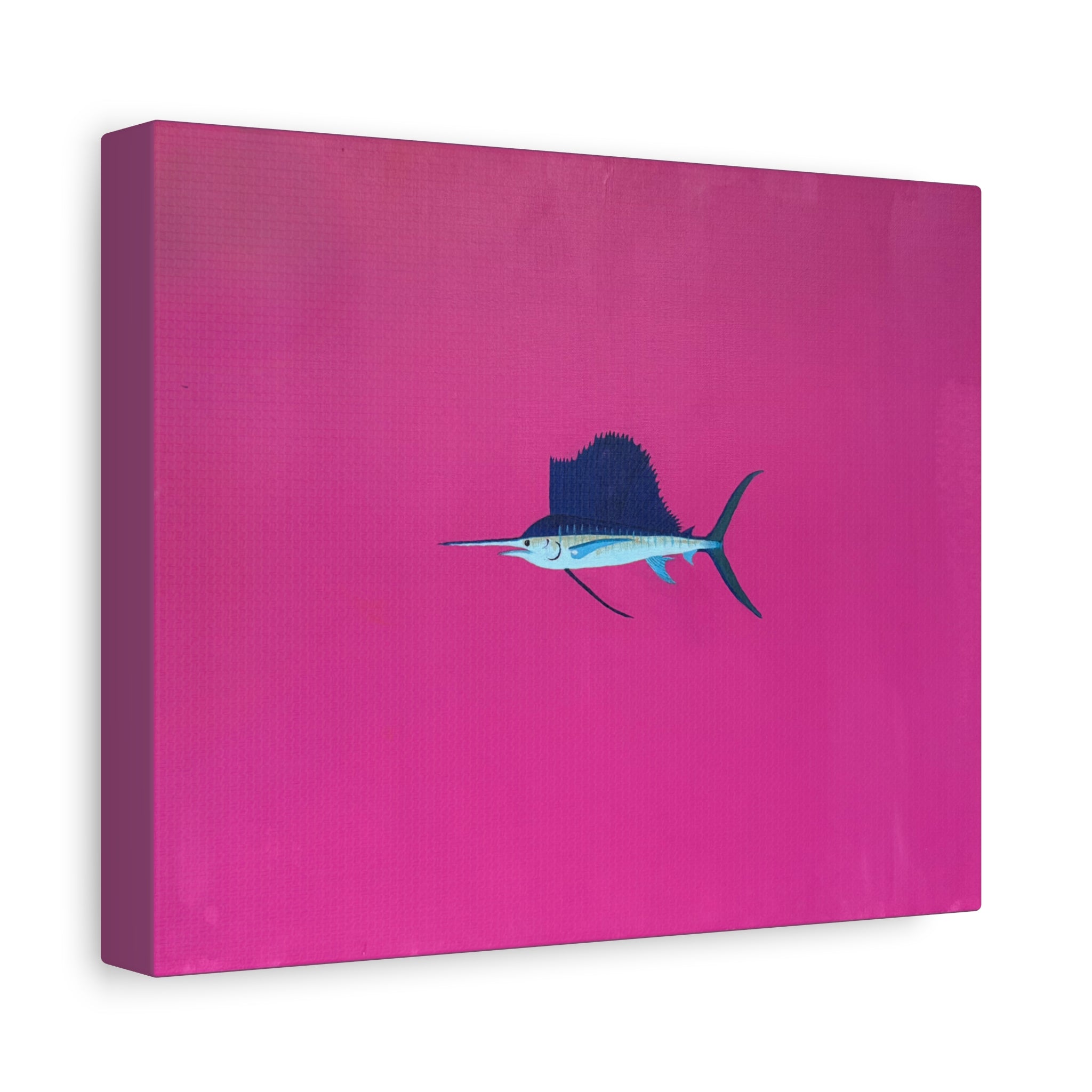 Pinky Sailfish — Pink Minimalist Acrylic Sailfish Canvas
