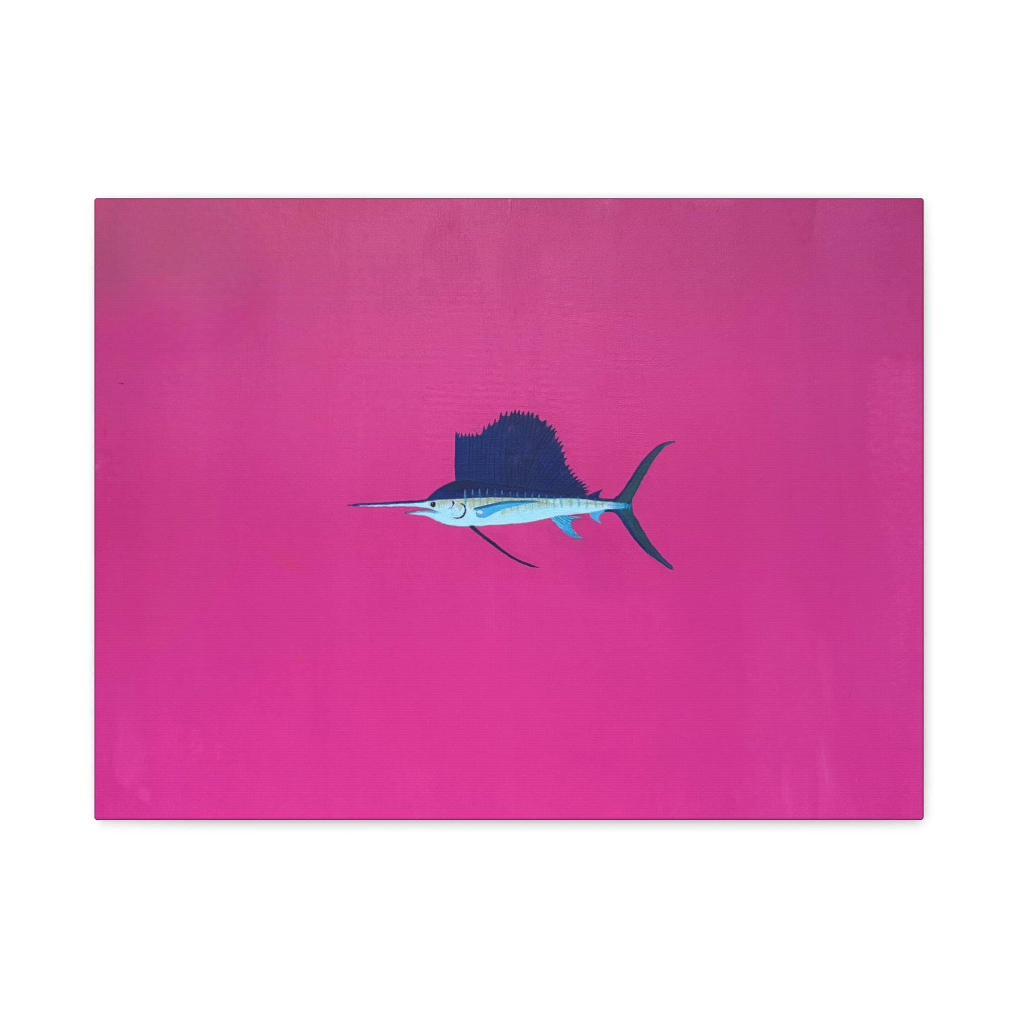 Pinky Sailfish — Pink Minimalist Acrylic Sailfish Canvas