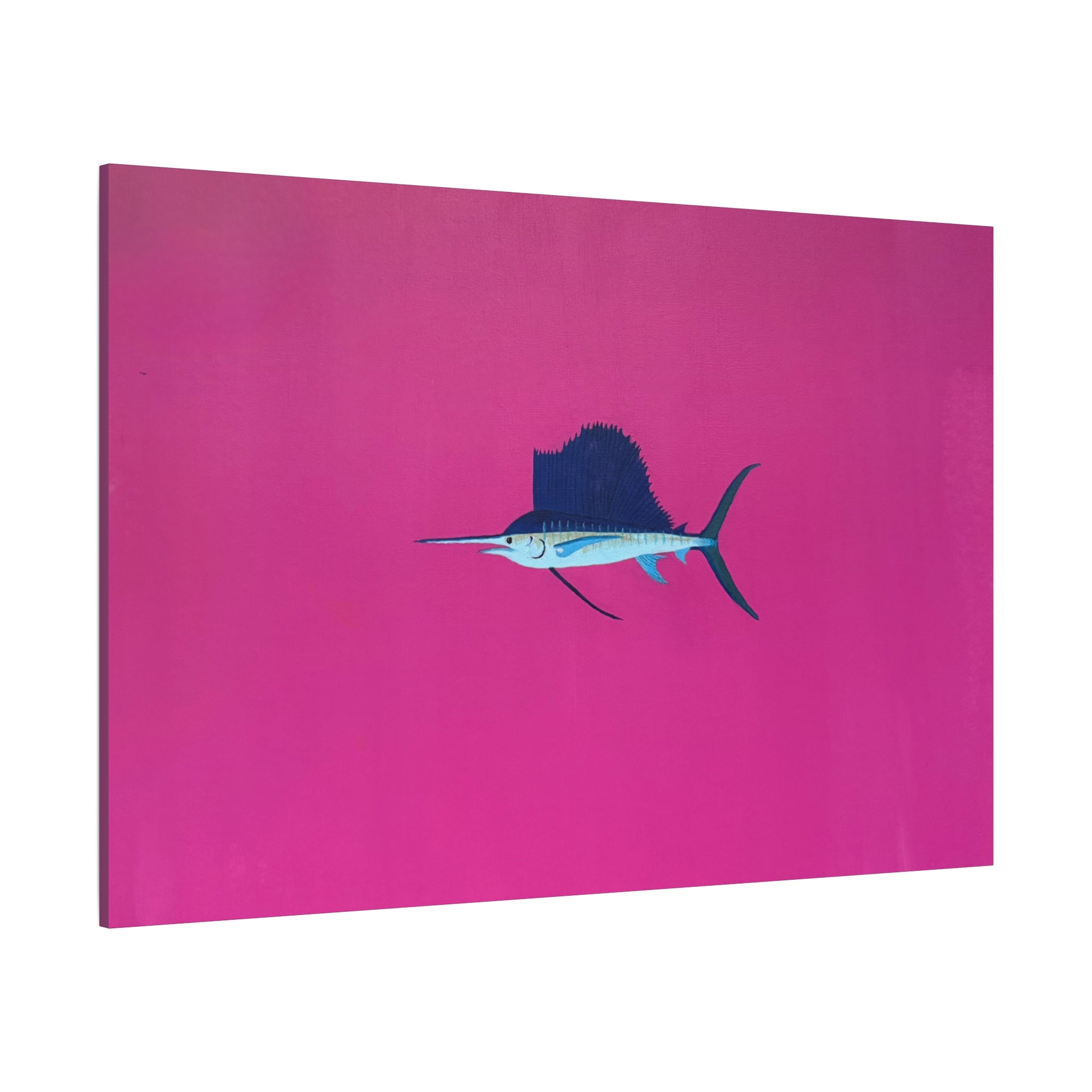 Pinky Sailfish — Pink Minimalist Acrylic Sailfish Canvas