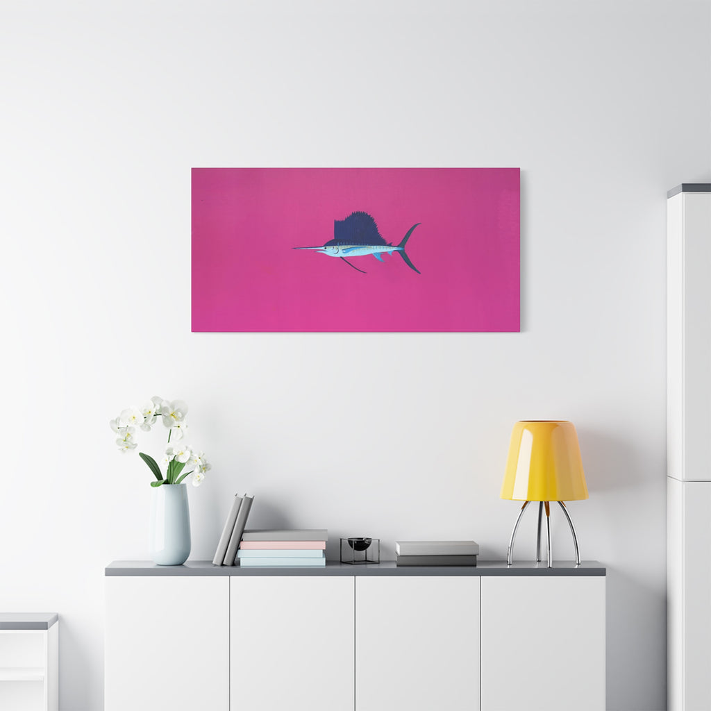 Pinky Sailfish — Pink Minimalist Acrylic Sailfish Canvas