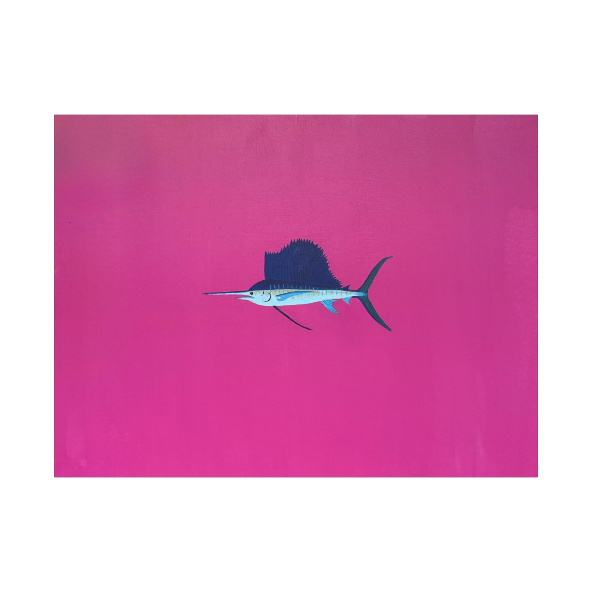 Pinky Sailfish — Pink Minimalist Acrylic Sailfish Canvas