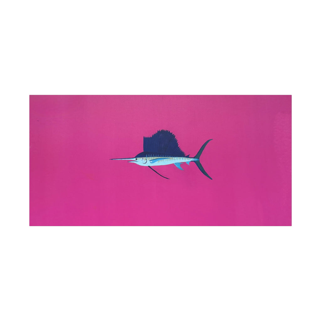 Pinky Sailfish — Pink Minimalist Acrylic Sailfish Canvas