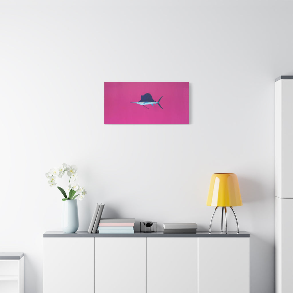 Pinky Sailfish — Pink Minimalist Acrylic Sailfish Canvas