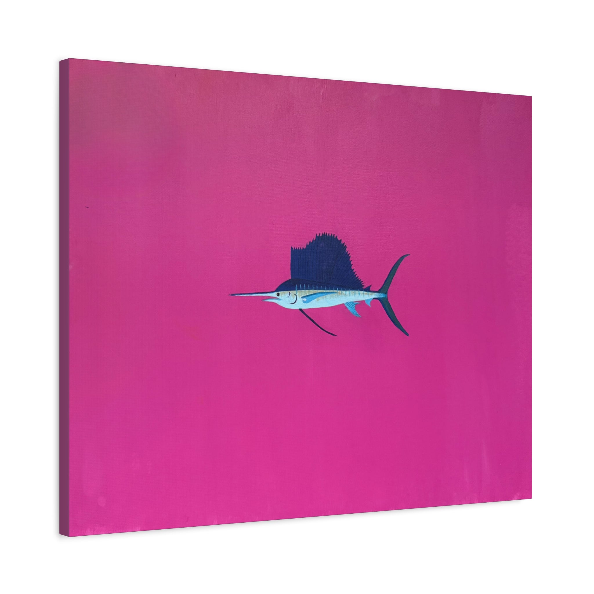 Pinky Sailfish — Pink Minimalist Acrylic Sailfish Canvas