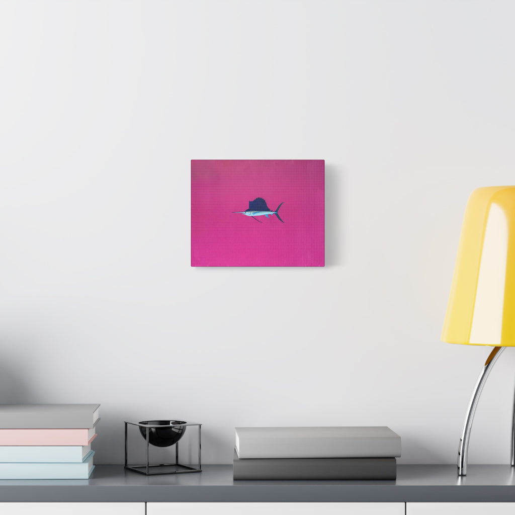 Pinky Sailfish — Pink Minimalist Acrylic Sailfish Canvas