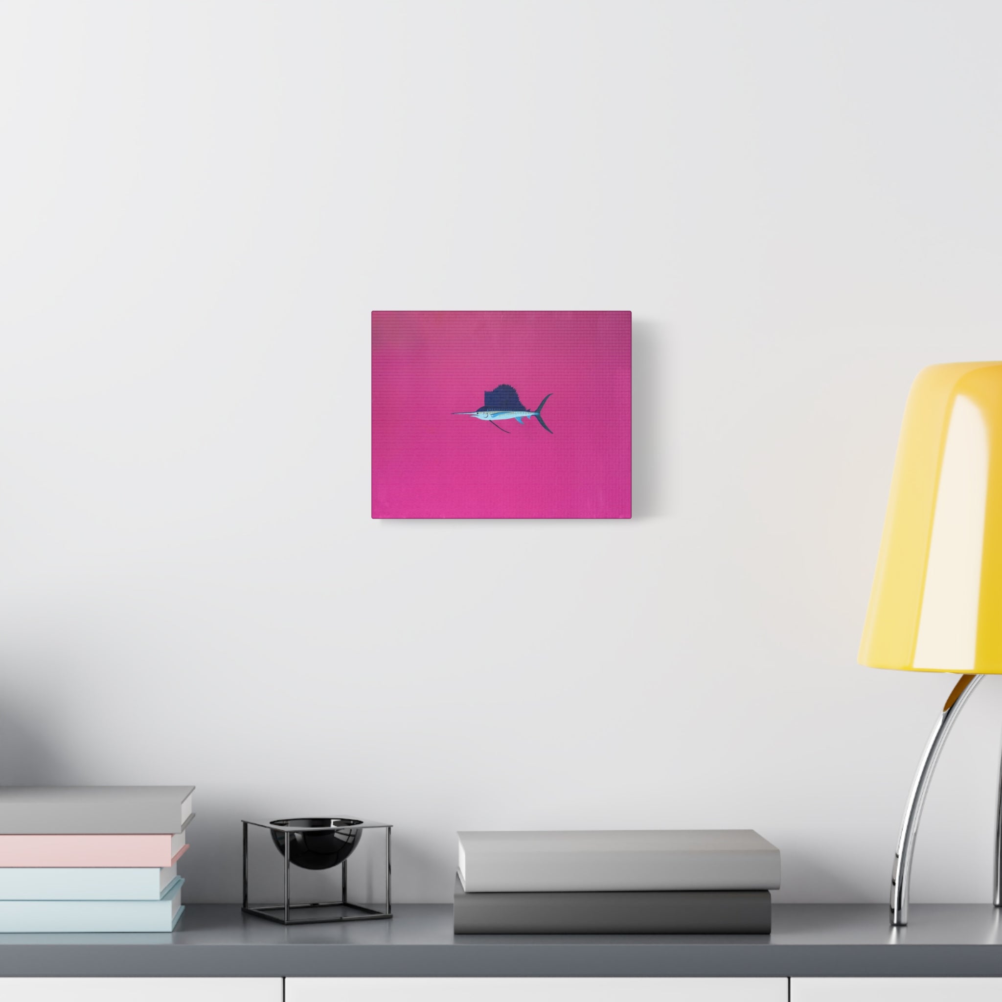 Pinky Sailfish — Pink Minimalist Acrylic Sailfish Canvas