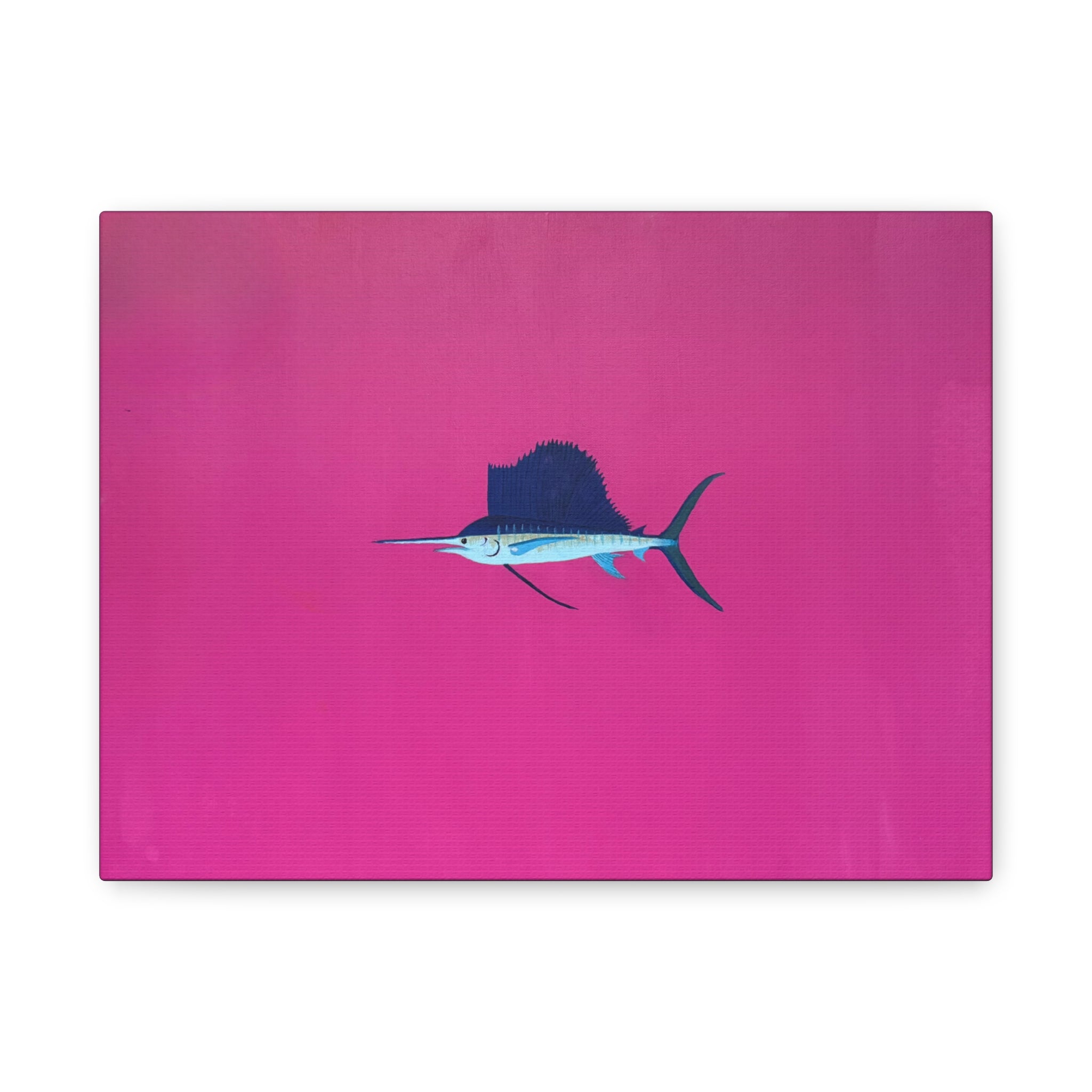 Pinky Sailfish — Pink Minimalist Acrylic Sailfish Canvas
