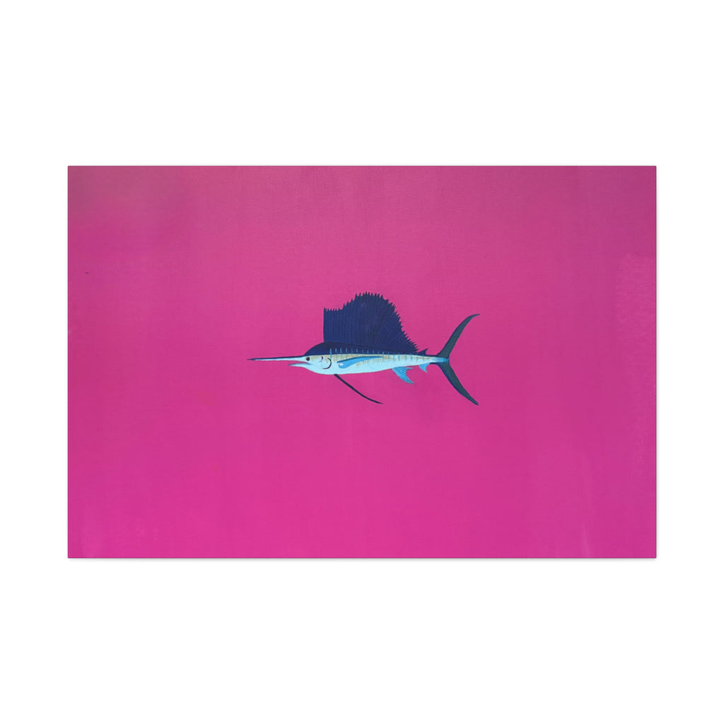 Pinky Sailfish — Pink Minimalist Acrylic Sailfish Canvas