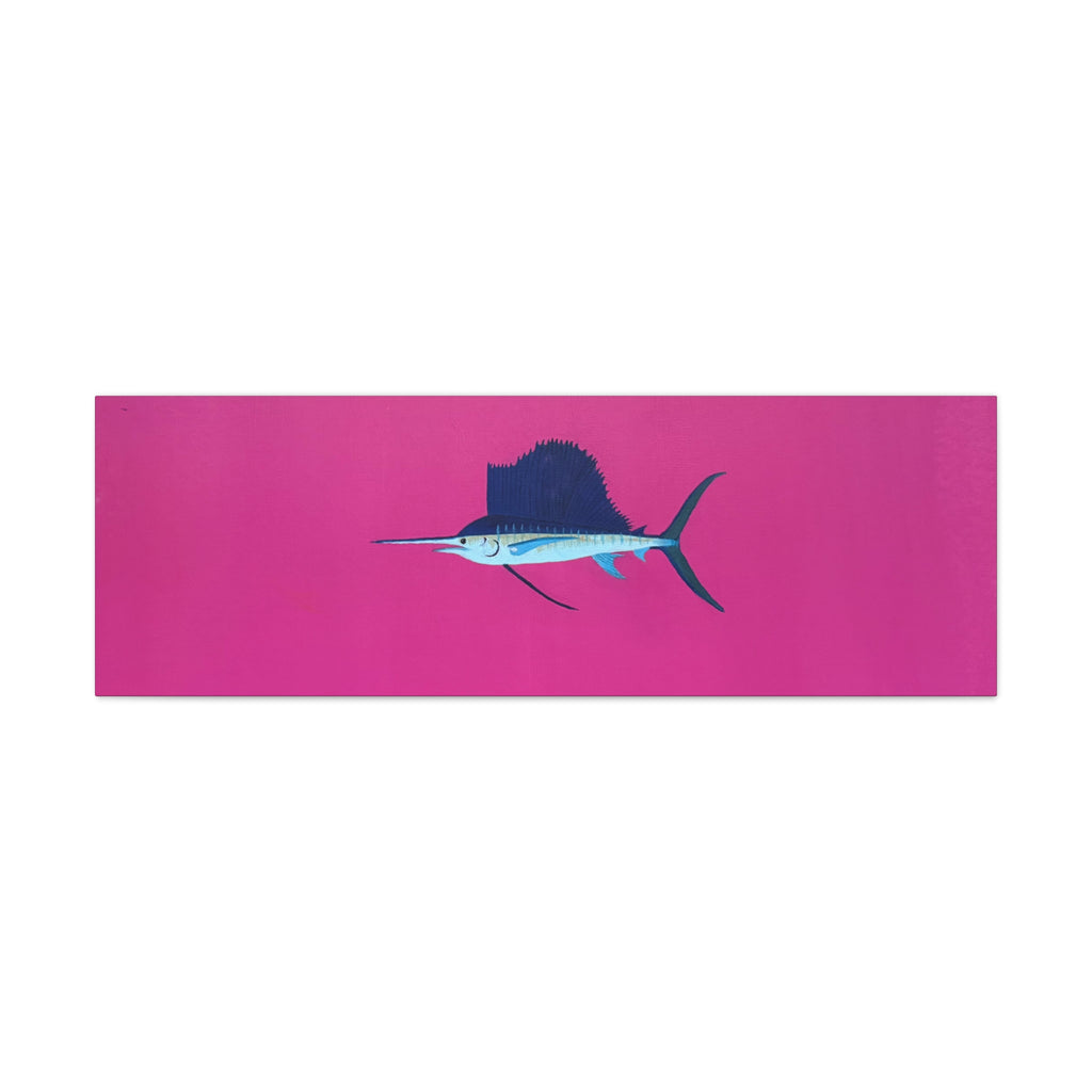 Pinky Sailfish — Pink Minimalist Acrylic Sailfish Canvas