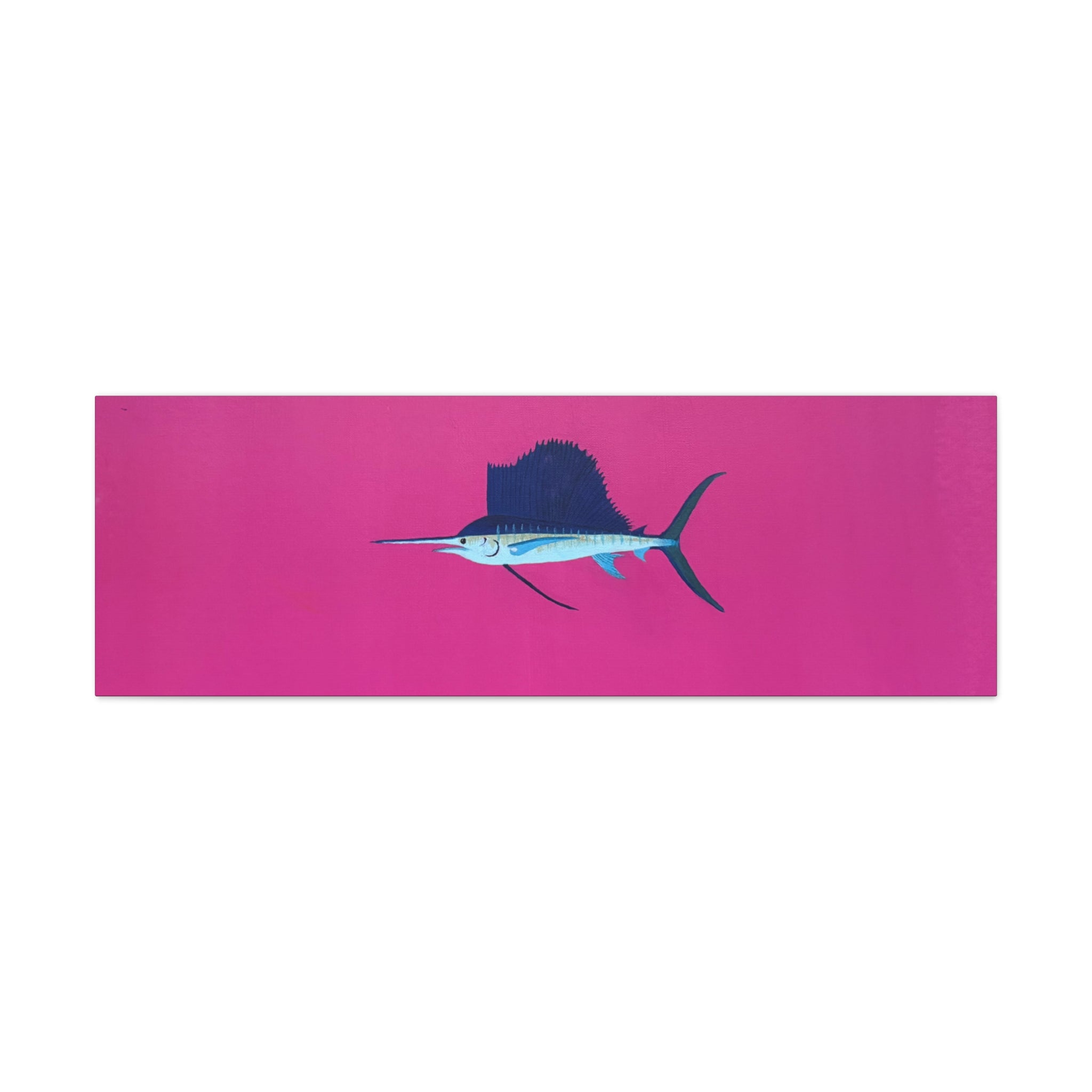 Pinky Sailfish — Pink Minimalist Acrylic Sailfish Canvas